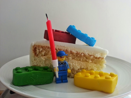 Slice of Lego cake